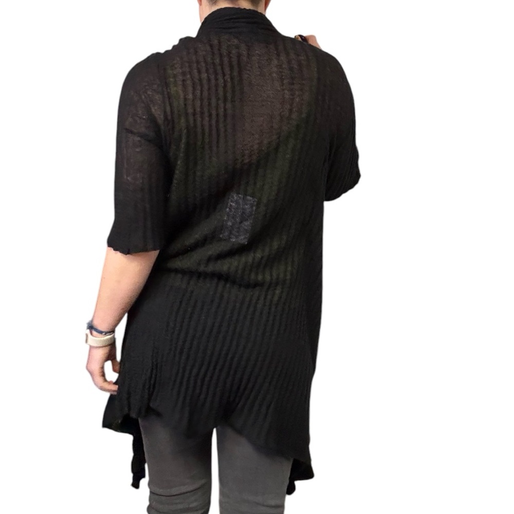 Eileen Fisher Mohair Black Lightweight Open-Front Cardigan Sweater Size Large - Picture 3 of 11